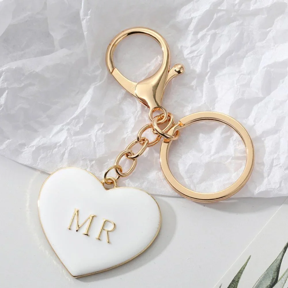 Mr. and Mrs. Heart Key Chain